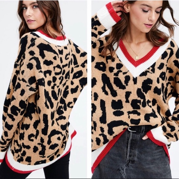 Last!Leopard Contrast Sweater - Picture 4 of 6